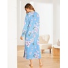 Ekouaer Women’s Long Sleeve Nightgown Full Length Nightshirt with Pockets(A_floral Light Blue)
