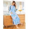 Ekouaer Women’s Long Sleeve Nightgown Full Length Nightshirt with Pockets(A_floral Light Blue)