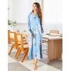 Ekouaer Women’s Long Sleeve Nightgown Full Length Nightshirt with Pockets(A_floral Light Blue)