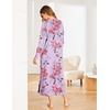 Ekouaer Women’s Long Sleeve Nightgown Full Length Nightshirt with Pockets(A_floral Lilac)