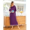 Ekouaer Women’s Long Sleeve Nightgown Full Length Nightshirt with Pockets(A-fuchsia)