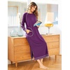 Ekouaer Women’s Long Sleeve Nightgown Full Length Nightshirt with Pockets(A-fuchsia)