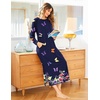 Ekouaer Women’s Long Sleeve Nightgown Full Length Nightshirt with Pockets(Butterfly Floral)