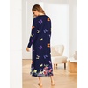 Ekouaer Women’s Long Sleeve Nightgown Full Length Nightshirt with Pockets(Butterfly Floral)
