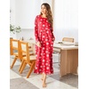 Ekouaer Women’s Long Sleeve Nightgown Full Length Nightshirt with Pockets(Christmas Snowflake)