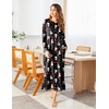 Ekouaer Women’s Long Sleeve Nightgown Full Length Nightshirt with Pockets(Christmas Snowman)