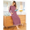 Ekouaer Women’s Long Sleeve Nightgown Full Length Nightshirt with Pockets(Pink)