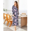 Ekouaer Women’s Long Sleeve Nightgown Full Length Nightshirt with Pockets(Pink Flower)