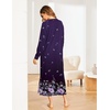 Ekouaer Women’s Long Sleeve Nightgown Full Length Nightshirt with Pockets(Purple Floral)