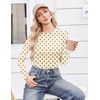 Ekouaer Womens Mesh Long Sleeve Tops Fall Fashion Crew Neck Slim Fit Shirts(Beige)