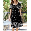 Ekouaer Womens Nightgown House Dress with Pockets Short Sleeve Moo Moos(Black Butterfly)
