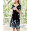 Ekouaer Womens Nightgown House Dress with Pockets Short Sleeve Moo Moos(Black Color Butterfly)