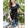 Ekouaer Womens Nightgown House Dress with Pockets Short Sleeve Moo Moos(Black Color Butterfly)