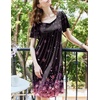 Ekouaer Womens Nightgown House Dress with Pockets Short Sleeve Moo Moos(Black Sakura)