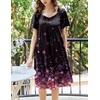 Ekouaer Womens Nightgown House Dress with Pockets Short Sleeve Moo Moos(Black Sakura)