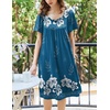 Ekouaer Womens Nightgown House Dress with Pockets Short Sleeve Moo Moos(Blue Flower)