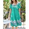 Ekouaer Womens Nightgown House Dress with Pockets Short Sleeve Moo Moos(Green Flower)