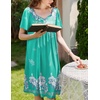 Ekouaer Womens Nightgown House Dress with Pockets Short Sleeve Moo Moos(Green Flower)