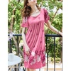 Ekouaer Womens Nightgown House Dress with Pockets Short Sleeve Moo Moos(Pink Flowers)