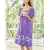 Ekouaer Womens Nightgown House Dress with Pockets Short Sleeve Moo Moos(Purple Flower)