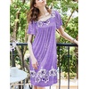 Ekouaer Womens Nightgown House Dress with Pockets Short Sleeve Moo Moos(Purple Flower)