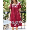 Ekouaer Womens Nightgown House Dress with Pockets Short Sleeve Moo Moos(Red Flower)