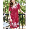 Ekouaer Womens Nightgown House Dress with Pockets Short Sleeve Moo Moos(Red Flower)