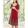 Ekouaer Womens Nightgown House Dress with Pockets Short Sleeve Moo Moos(Red Peacock Feathers)