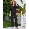 Ekouaer Women’s Pajama Sets Long Sleeve 2 Piece Lounge Sets 2026 Fall S-XXL(Black)