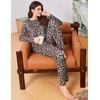 Ekouaer Women’s Pajama Sets Long Sleeve 2 Piece Lounge Sets 2026 Fall S-XXL(Brown Leopard)