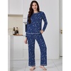 Ekouaer Women’s Pajama Sets Long Sleeve 2 Piece Lounge Sets 2026 Fall S-XXL(Dark Blue Starry Sky)