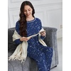 Ekouaer Women’s Pajama Sets Long Sleeve 2 Piece Lounge Sets 2026 Fall S-XXL(Dark Blue Starry Sky)