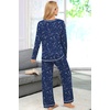 Ekouaer Women’s Pajama Sets Long Sleeve 2 Piece Lounge Sets 2026 Fall S-XXL(Dark Blue Starry Sky)