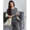 Ekouaer Women’s Pajama Sets Long Sleeve 2 Piece Lounge Sets 2026 Fall S-XXL(Dark Grey)