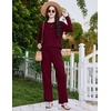 Ekouaer Women’s Pajama Sets Long Sleeve 2 Piece Lounge Sets 2026 Fall S-XXL(Dark Red)