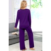 Ekouaer Women’s Pajama Sets Long Sleeve 2 Piece Lounge Sets 2026 Fall S-XXL(Deep Purple)