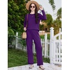 Ekouaer Women’s Pajama Sets Long Sleeve 2 Piece Lounge Sets 2026 Fall S-XXL(Deep Purple)