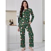 Ekouaer Women’s Pajama Sets Long Sleeve 2 Piece Lounge Sets 2026 Fall S-XXL(Green Christmas Print)
