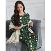 Ekouaer Women’s Pajama Sets Long Sleeve 2 Piece Lounge Sets 2026 Fall S-XXL(Green Christmas Print)