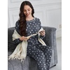 Ekouaer Women’s Pajama Sets Long Sleeve 2 Piece Lounge Sets 2026 Fall S-XXL(Grey Stars)