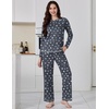 Ekouaer Women’s Pajama Sets Long Sleeve 2 Piece Lounge Sets 2026 Fall S-XXL(Grey Stars)