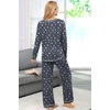 Ekouaer Women’s Pajama Sets Long Sleeve 2 Piece Lounge Sets 2026 Fall S-XXL(Grey Stars)