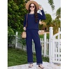 Ekouaer Women’s Pajama Sets Long Sleeve 2 Piece Lounge Sets 2026 Fall S-XXL(Navy Blue)
