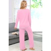 Ekouaer Women’s Pajama Sets Long Sleeve 2 Piece Lounge Sets 2026 Fall S-XXL(Pink)