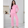 Ekouaer Women’s Pajama Sets Long Sleeve 2 Piece Lounge Sets 2026 Fall S-XXL(Pink)