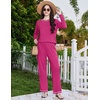 Ekouaer Women’s Pajama Sets Long Sleeve 2 Piece Lounge Sets 2026 Fall S-XXL(Rose Red)