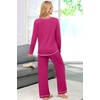Ekouaer Women’s Pajama Sets Long Sleeve 2 Piece Lounge Sets 2026 Fall S-XXL(Rose Red)