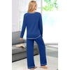 Ekouaer Women’s Pajama Sets Long Sleeve 2 Piece Lounge Sets 2026 Fall S-XXL(Sky Blue)