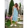 Ekouaer Women’s Sleeveless Nightgowns Long Sleep Dress Wide Strap Sleepwear(Blue Flower)