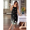 Ekouaer Women’s Sleeveless Nightgowns Long Sleep Dress Wide Strap Sleepwear(Green Leaf)